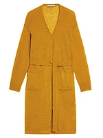 Mohair-Blend Longline Wrap Cardigan