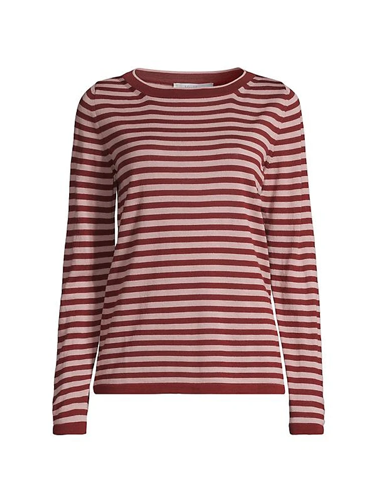 Wool Striped Long-Sleeve Top