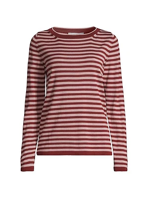 Wool Striped Long-Sleeve Top