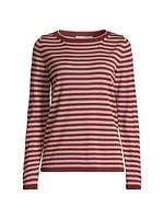 Wool Striped Long-Sleeve Top