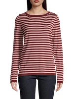 Wool Striped Long-Sleeve Top