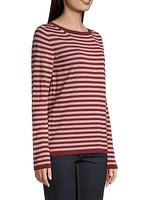 Wool Striped Long-Sleeve Top