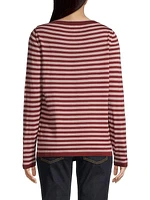 Wool Striped Long-Sleeve Top