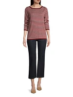 Wool Striped Long-Sleeve Top