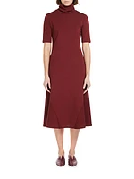 Cady Mock Turtleneck Midi-Dress