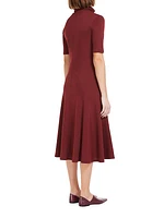 Cady Mock Turtleneck Midi-Dress