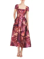 Tierney Floral Tea-Length Dress
