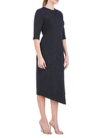 Gloria Stretch-Jacquard Midi-Dress