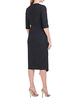 Gloria Stretch-Jacquard Midi-Dress