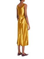 Sleeveless Satin Midi-Dress