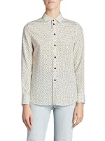 Classic Shirt Dotted Crepe De Chine