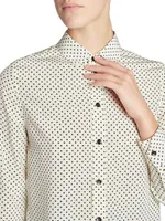 Classic Shirt Dotted Crepe De Chine