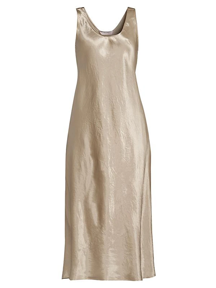 Satin Slip Midi-Dress