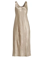 Satin Slip Midi-Dress