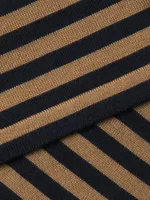 Wool Striped Short-Sleeve Top