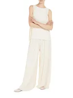 Plissé Jersey Wide-Leg Pants