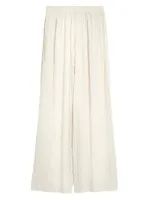 Plissé Jersey Wide-Leg Pants