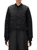 Drenched Quilted Ripstop Crop Bomber Jacket