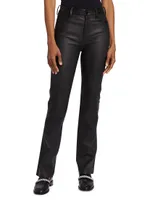 Stretch Bootcut Leather Pants