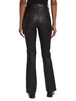 Stretch Bootcut Leather Pants
