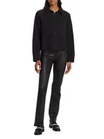 Stretch Bootcut Leather Pants