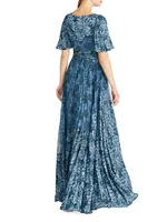 Mabella Pleated A-Line Gown