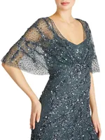 Lavinia Beaded Capelet Gown