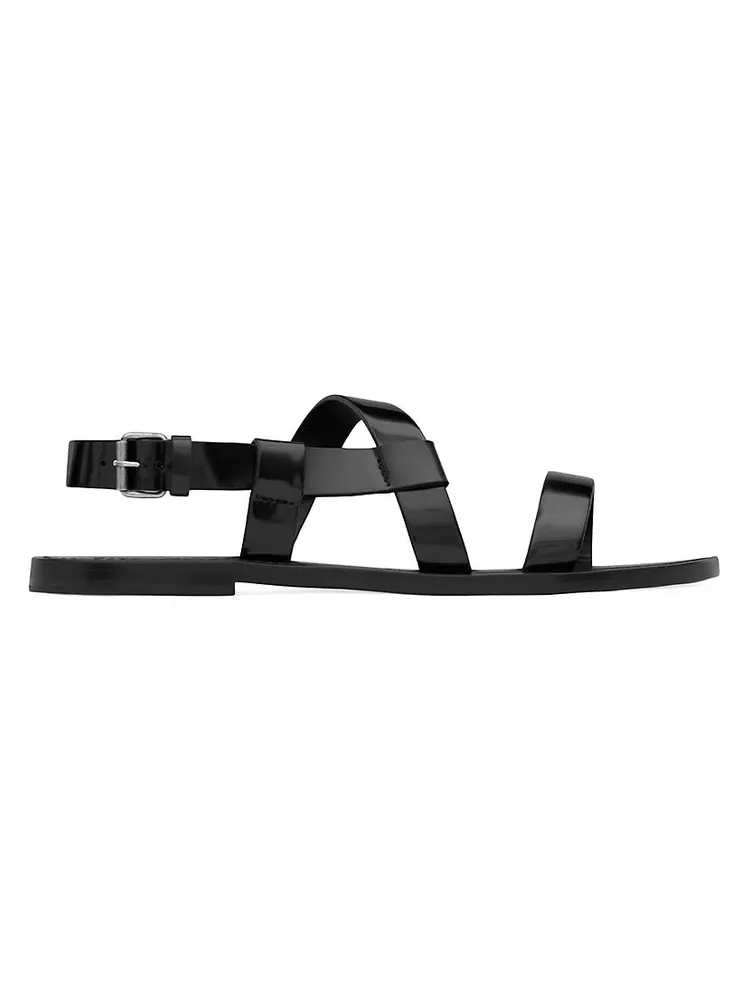 Jean Sandals Glazed Leather