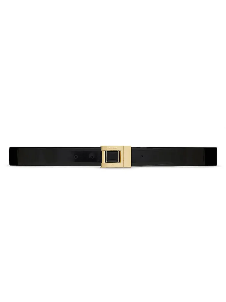 Buckle Belt Shiny Leather