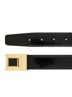 Buckle Belt Shiny Leather