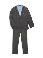 Little Boy's & Notch Lapel Single-Breasted Modern Stretch Suit