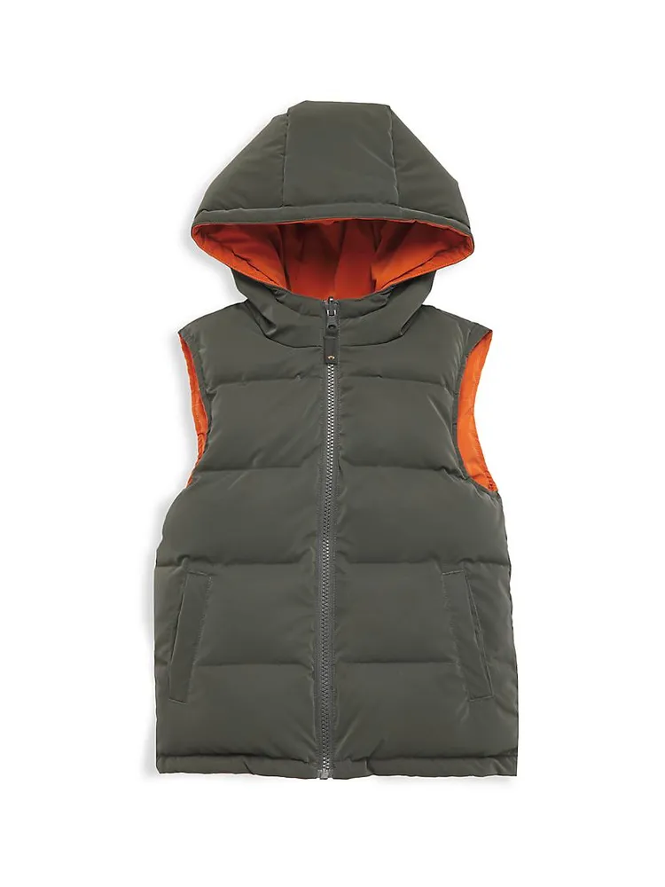 Little Boy's & Reversible Hood Puffer Vest