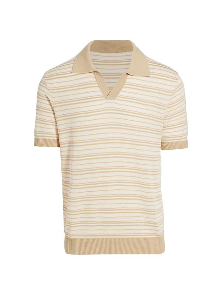 COLLECTION Multi Striped Open Collar Polo