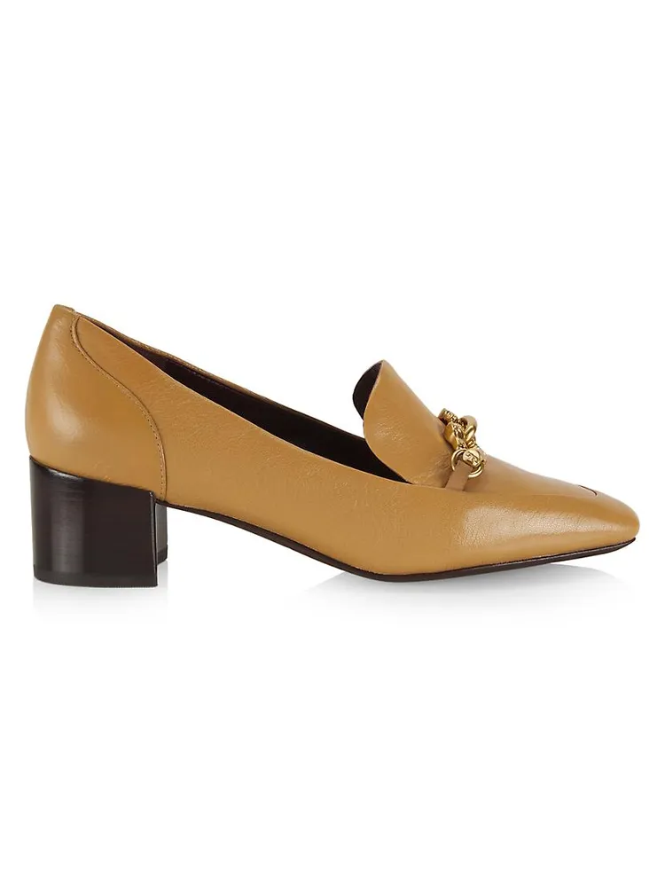 Jessa 45MM Leather Heeled Loafers