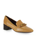 Jessa 45MM Leather Heeled Loafers