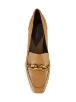 Jessa 45MM Leather Heeled Loafers