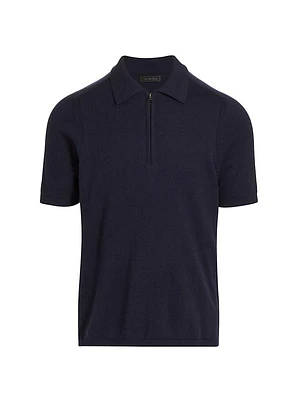 COLLECTION Ribbed Zip Polo Shirt