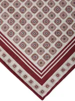Double Face Silk Pocket Square with Geometric Design