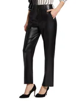 Ming Pleated Faux Leather Pants