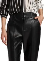 Ming Pleated Faux Leather Pants