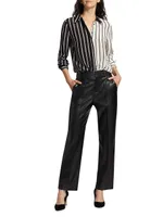 Ming Pleated Faux Leather Pants