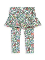 Baby Girl's Floral Crewneck Sweatshirt & Pants Set