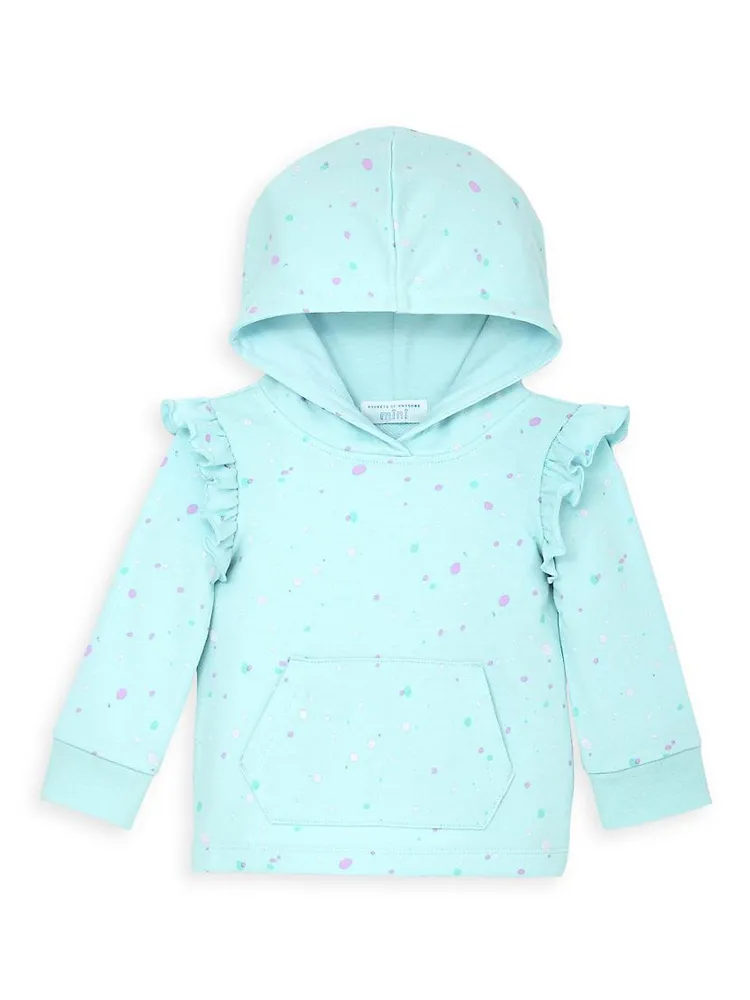 Little Girl's & Ruffle-Trim Splatter Print Sweatsuit