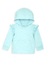 Little Girl's & Ruffle-Trim Splatter Print Sweatsuit