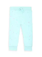 Little Girl's & Ruffle-Trim Splatter Print Sweatsuit