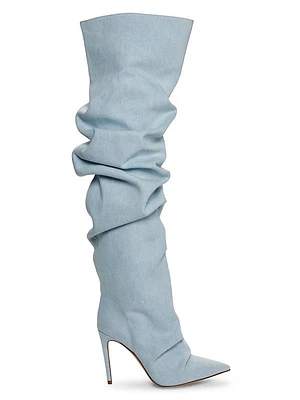 Primavera 100MM Crystal Denim Boots