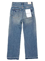 Full Side-Zip Wide-Leg Jeans