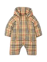 Baby's Check Puffer Coveralls