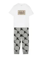 Little Boy's & Lattice Print Joggers