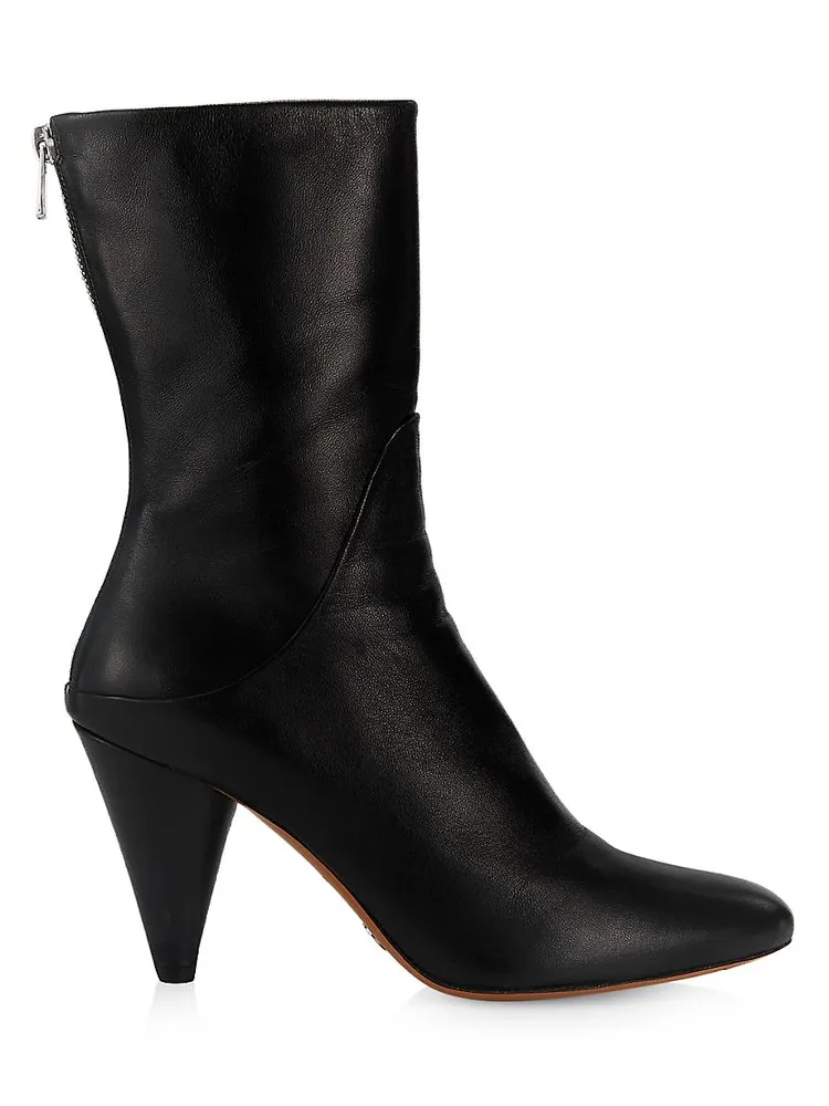 Cone 85MM Leather Ankle Booties